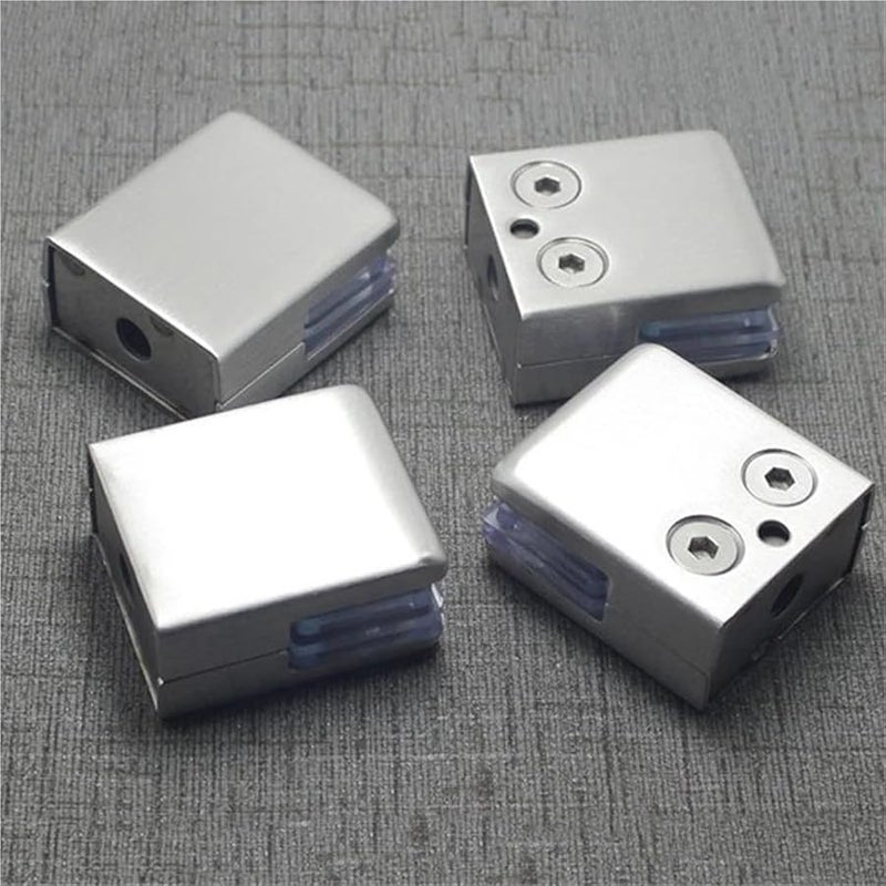 Stainless Steel Glass Shelf Brackets 10Pcs Silver Square Clamp Holder For Handrails - Image 5