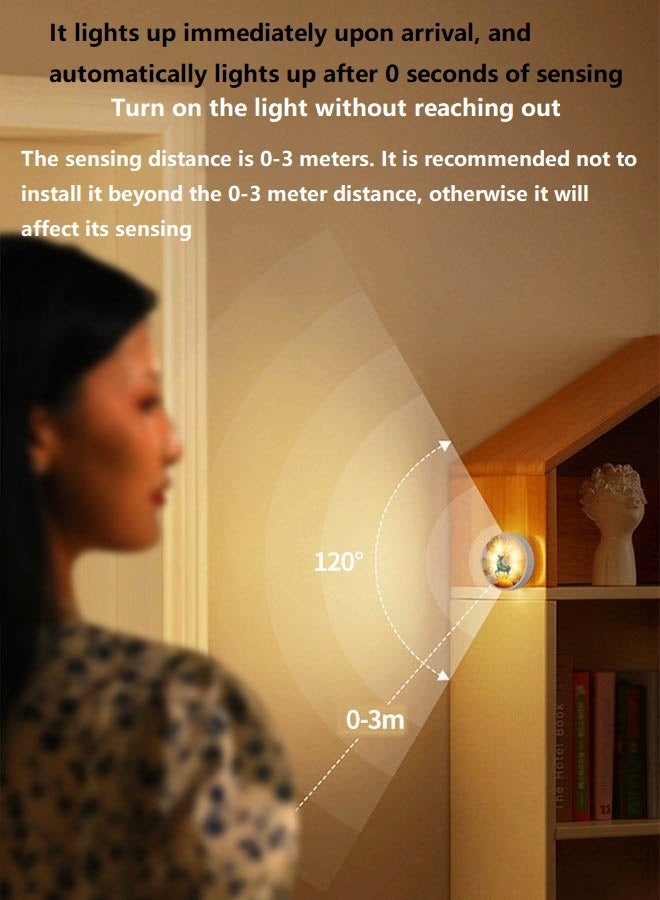yalilai Intelligent human body sensing night light, USB charging+solar charging, suitable for various scenarios such as bedrooms, cabinets, bathrooms, stairs, etc. (warm light) - Image 4