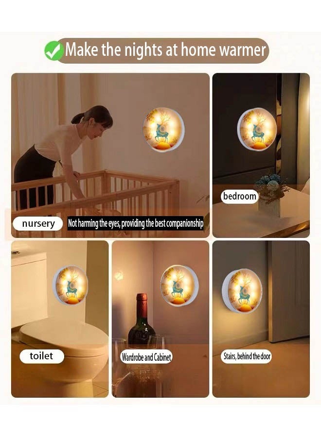 yalilai Intelligent human body sensing night light, USB charging+solar charging, suitable for various scenarios such as bedrooms, cabinets, bathrooms, stairs, etc. (warm light) - Image 5