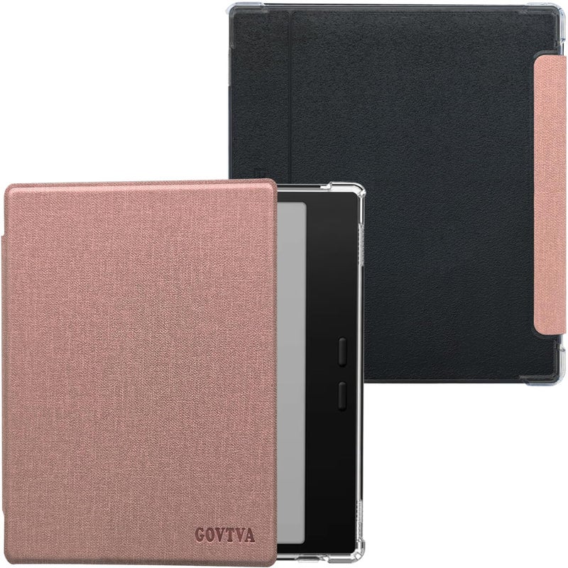 GOVTVA Transparent TPU Back Case for Onyx Boox Go Color 7 Gen 12 20242025 Boox Go 7 UltraThin Enhanced Auto SleepWake Cover with Thickened Corners Magnetic Closure Rose Pink - Image 2