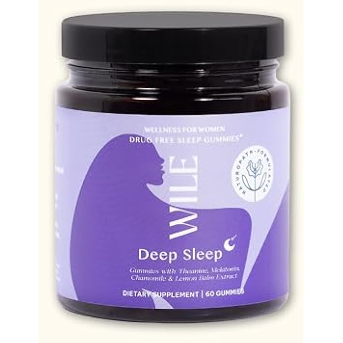 WILE Deep Sleep Gummies, Natural Sleep Aid with Melatonin, Theanine, Chamomile, 60 Count - Image 1