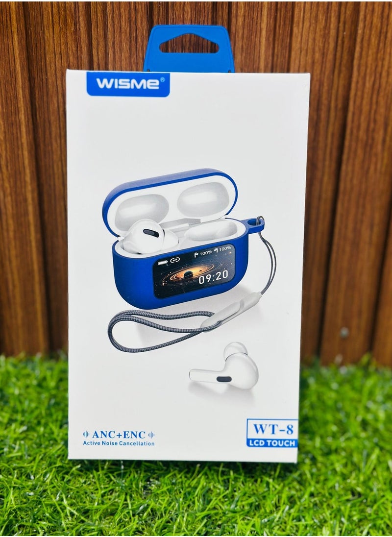 WISME - WT-8 Wireless Headset by Wisme – Smart Display Case, Dual Earbud Battery Indicator, and Crystal-Clear Sound - Image 1