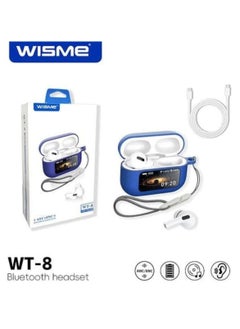 WISME WT-8 Wireless Headset by Wisme – Smart Display Case, Dual Earbud Battery Indicator, and Crystal-Clear Sound  - Image 1