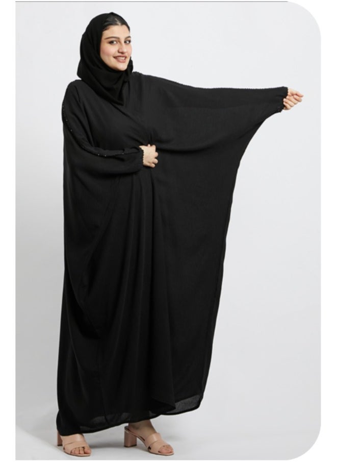 Evva Evva Luxury Saudi Abaya for Women – Elegant Open Front Modest Wear in Premium Fabric – Ideal for Ramadan, Eid, and Everyday Eleganc  - Image 1