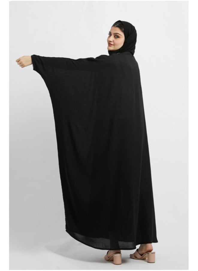 Evva Evva Luxury Saudi Abaya for Women – Elegant Open Front Modest Wear in Premium Fabric – Ideal for Ramadan, Eid, and Everyday Eleganc  - Image 3