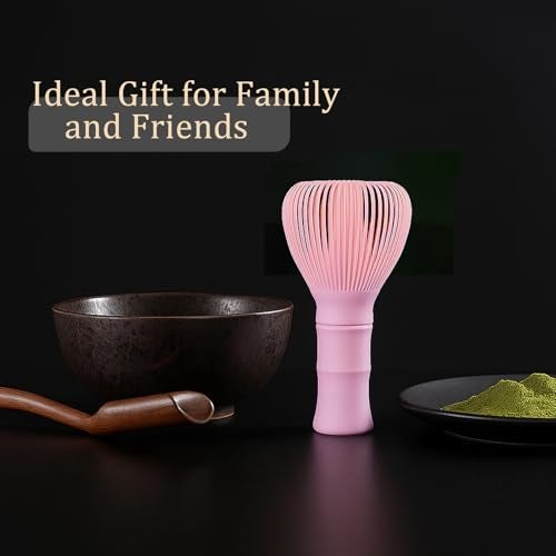 Sumsive Resin Matcha Whisk Traditional Japanese Chasen Matcha Tea Whisk Gifts for Tea Lovers Reusable Plastic Matcha Whisk for Authentic Tea Preparation (Pink) - Image 3