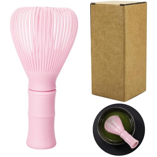Sumsive Resin Matcha Whisk Traditional Japanese Chasen Matcha Tea Whisk Gifts for Tea Lovers Reusable Plastic Matcha Whisk for Authentic Tea Preparation (Pink) - Image 1