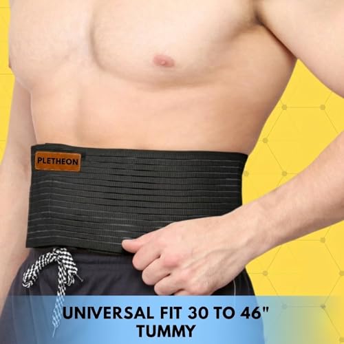 PLETHEON Umbilical Hernia Belt with Compression Pad | Adjustable Abdominal & Navel Support Binder | Breathable Fabric, Pain Relief, Post-Surgery Recovery, Unisex (Black) - Image 5