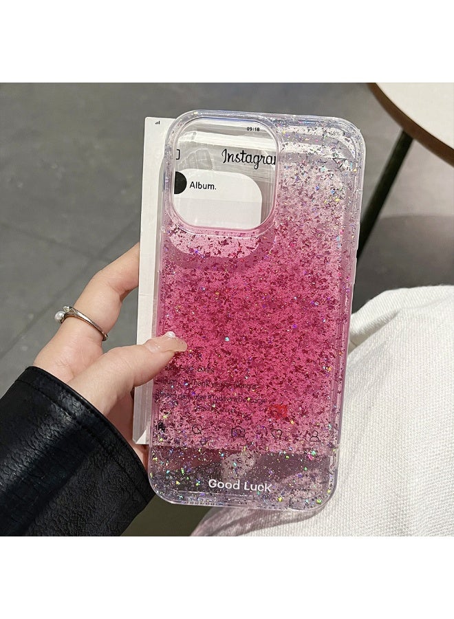 NIBEMINENT Gradient Glitter Protective TPU Case Cover For iPhone 17 Pro, Good Luck Powder