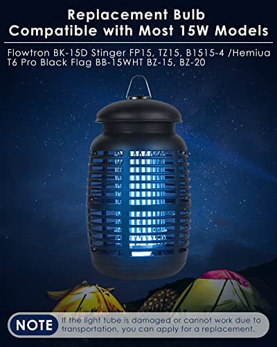PACETAP 2 Pack Replacement Bulbs FUL15W BL with 4 Pin Base, U Shaped Lamp Tube Compatible for Flowtron BK-15D, for Stinger FP15, for TZ15, for BB-15WHT, Indoor Outdoor 15W U Shape Light Bulbs for T6 T8 T9 - Image 2