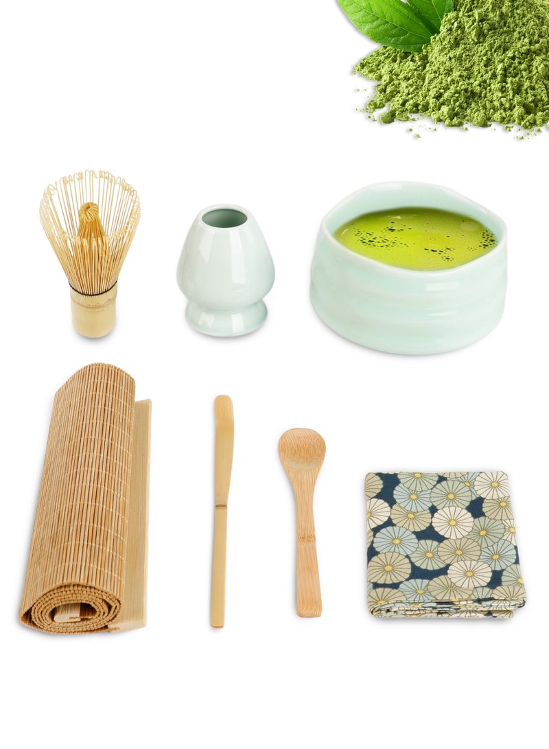 نكومي طقم ماتشا، طقم ماتشا لوجبة الإفطار/اتيه ماتشا، وعاء ماتشا مكون من 7 قطع، طقم خفاقة ماتشا، طقم خفاقة ووعاء ماتشا، طقم خفاقة ووعاء ماتشا لحفل شاي ماتشا، طقم خفاقة ووعاء ماتشا - Image 1