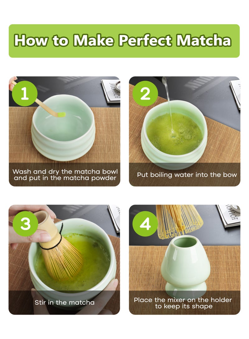 نكومي طقم ماتشا، طقم ماتشا لوجبة الإفطار/اتيه ماتشا، وعاء ماتشا مكون من 7 قطع، طقم خفاقة ماتشا، طقم خفاقة ووعاء ماتشا، طقم خفاقة ووعاء ماتشا لحفل شاي ماتشا، طقم خفاقة ووعاء ماتشا - Image 2