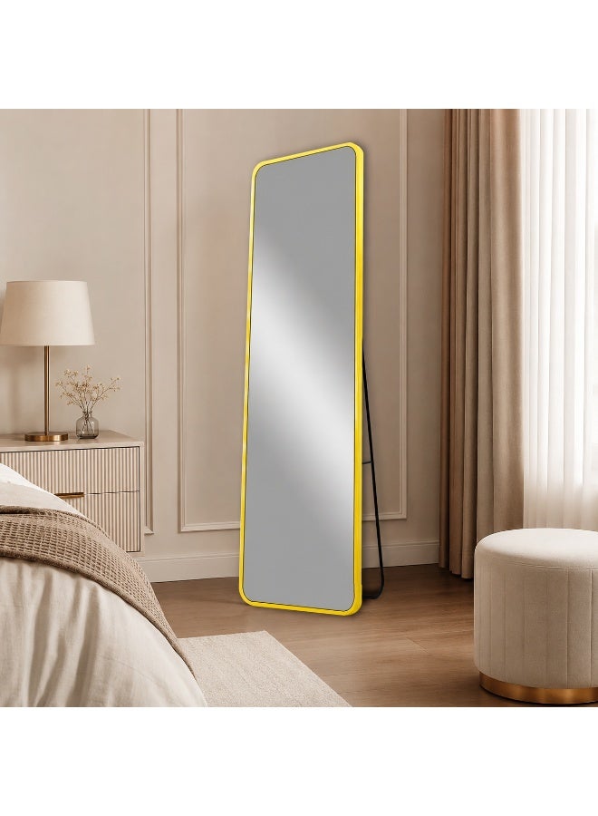 alsaada home Rectangular Wall Mounted Decor Mirror with Metal Frame, 160x40 cm - Gold - Image 2