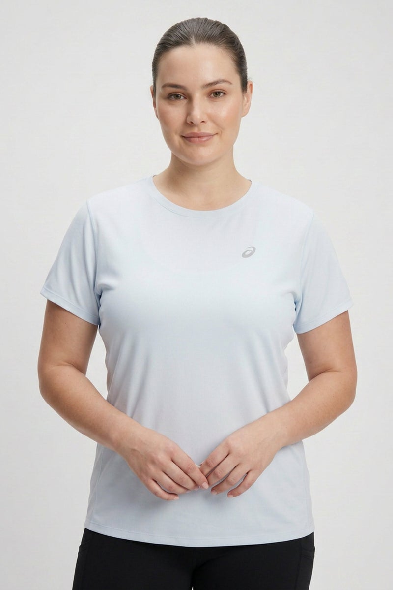 asics Women Regular Fit Short Sleeve Training T-Shirt, Sky Blue - Image 1