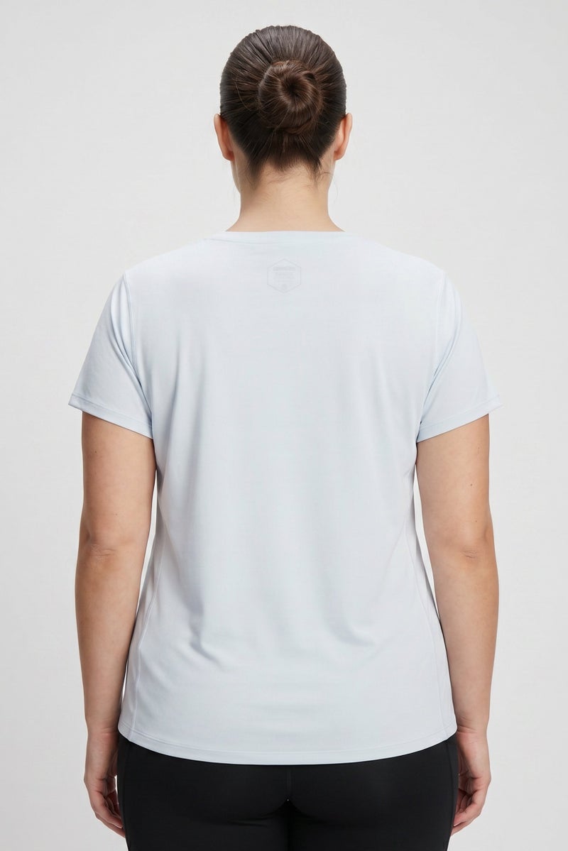 asics Women Regular Fit Short Sleeve Training T-Shirt, Sky Blue - Image 3