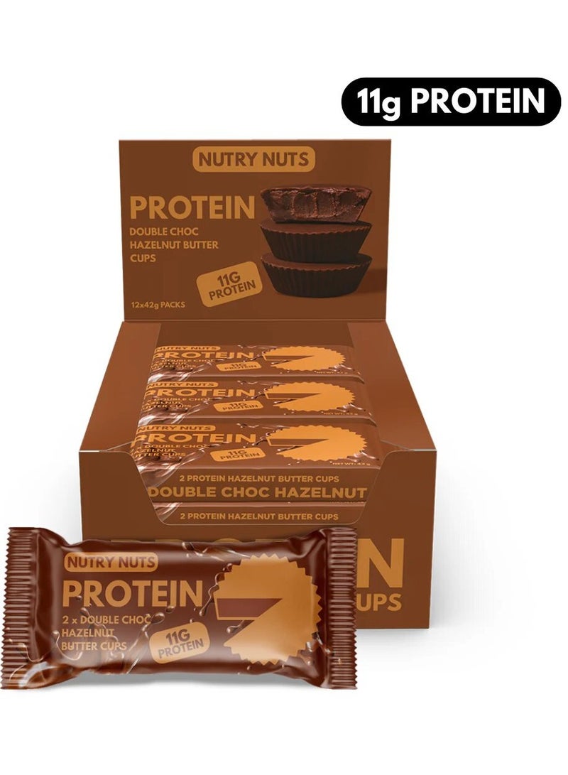 Nutry Nuts Protein Double Chocolate Hazelnut Butter Cups 42g Pack of 12 - Image 1