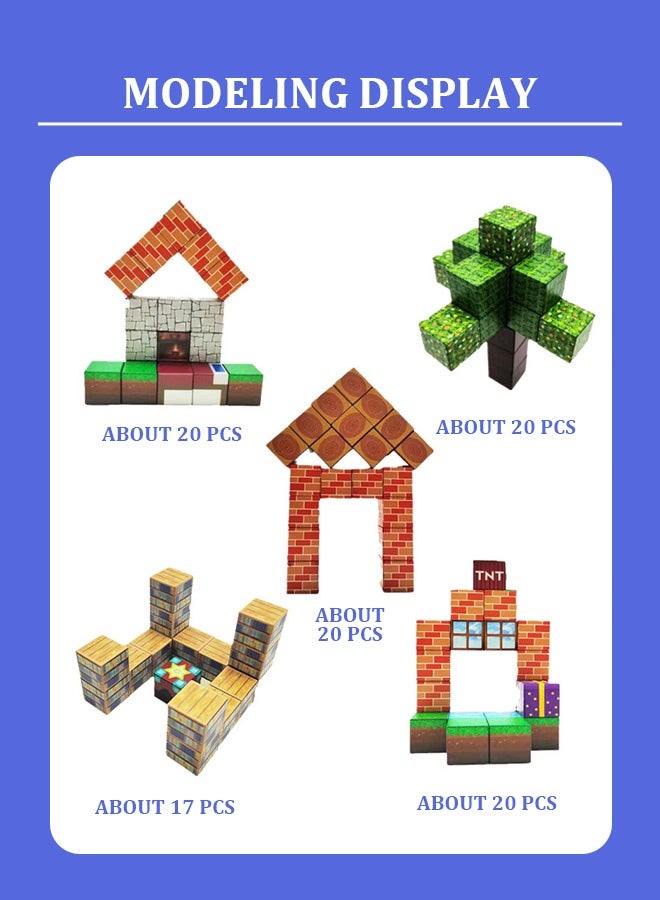 50pcs Minecraft Game Magnetic Building Blocks - STEM Educational Toy for Kids, Safe ABS Non-Toxic DIY Construction Set with Strong Magnets (Ages 5-12)  - Image 4