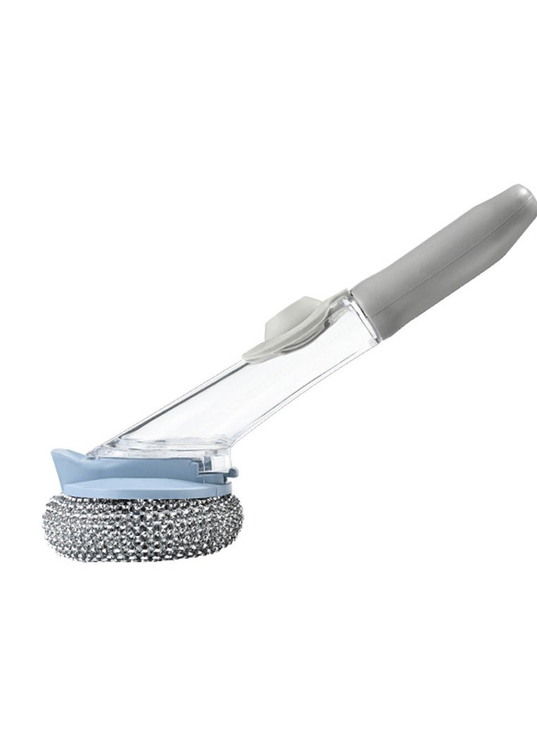 MHD Kitchen Stove Decontamination Long Handle Liquid Pot Washing Bowl Brush Steel Ball Brush  - Image 1
