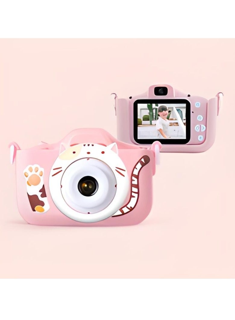 AROAQ Children's Camera Toy, HD 1080p Shockproof Children Video Camera, Anti-fall Portable Camera Toy, Multiple Functions Digital Camera For Girls Boys,(Pink-Fat Cat-HD Dual Lens (No Memory Card)) - Image 1