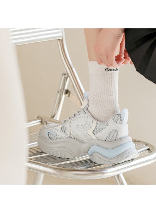 SAFIYA Saturday's Dad Shoes For Women, All-match Mesh Breathable Fashion Trend Chunky Platform Height-increasing Casual Sneakers - Image 4