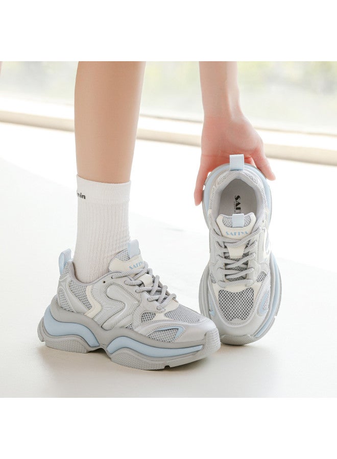 SAFIYA Saturday's Dad Shoes For Women, All-match Mesh Breathable Fashion Trend Chunky Platform Height-increasing Casual Sneakers - Image 5