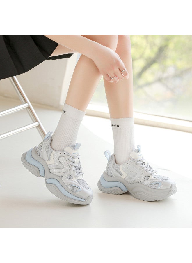 SAFIYA Saturday's Dad Shoes For Women, All-match Mesh Breathable Fashion Trend Chunky Platform Height-increasing Casual Sneakers - Image 2