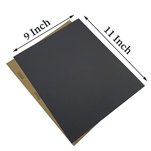 AutKerige 800 Grit Wet Dry Sandpaper, 9 x 11 Inch Sanding Sheets, 15PCS Premium Silicon Carbide Sand Paper for Wood Metal Ceramic or Auto Polishing and Scratches Removing - Image 2