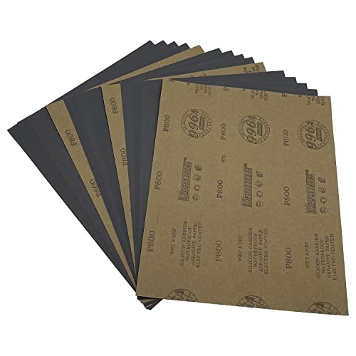 AutKerige 800 Grit Wet Dry Sandpaper, 9 x 11 Inch Sanding Sheets, 15PCS Premium Silicon Carbide Sand Paper for Wood Metal Ceramic or Auto Polishing and Scratches Removing - Image 1