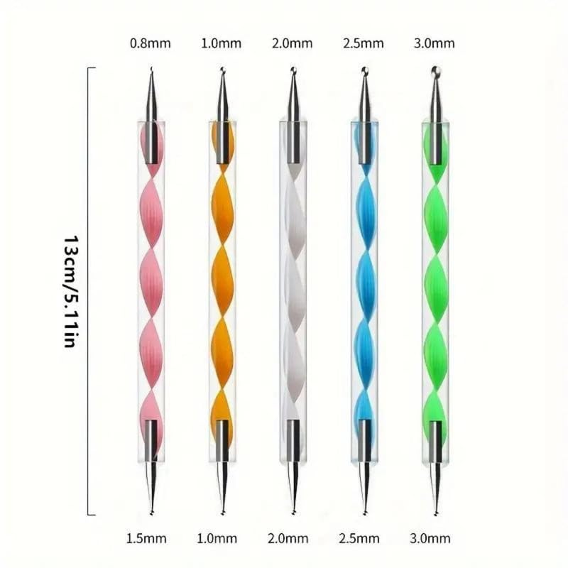 Royalkart® All-in-One Nail Art Kit for Girls & Women | 15 Brushes, 5 Dotting Tools, Nail Buffer, Decor Wheel, Printing Palette, Manicure Guide, Finger Separator | DIY & Salon Nail Design Kit - Image 4