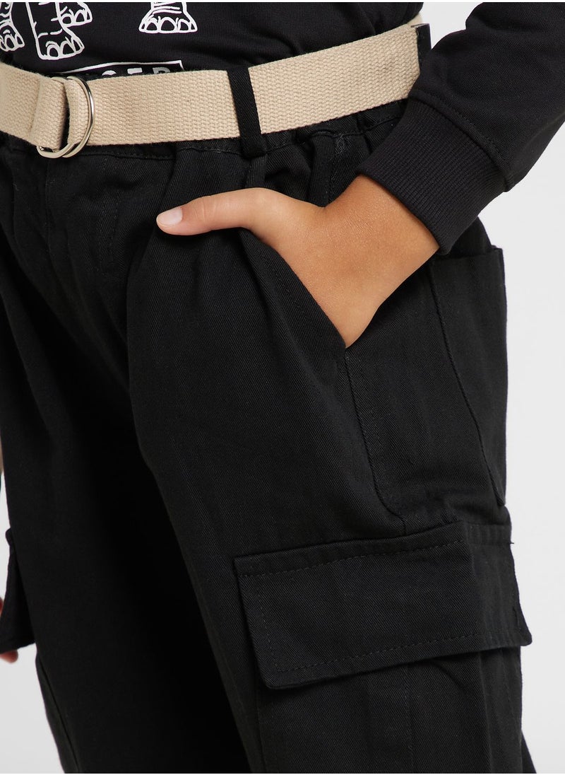 Pinata - Girls Solid Cargo Pants - Image 1