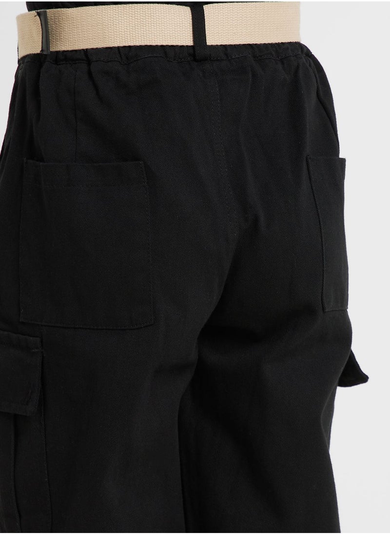 Pinata - Girls Solid Cargo Pants - Image 1