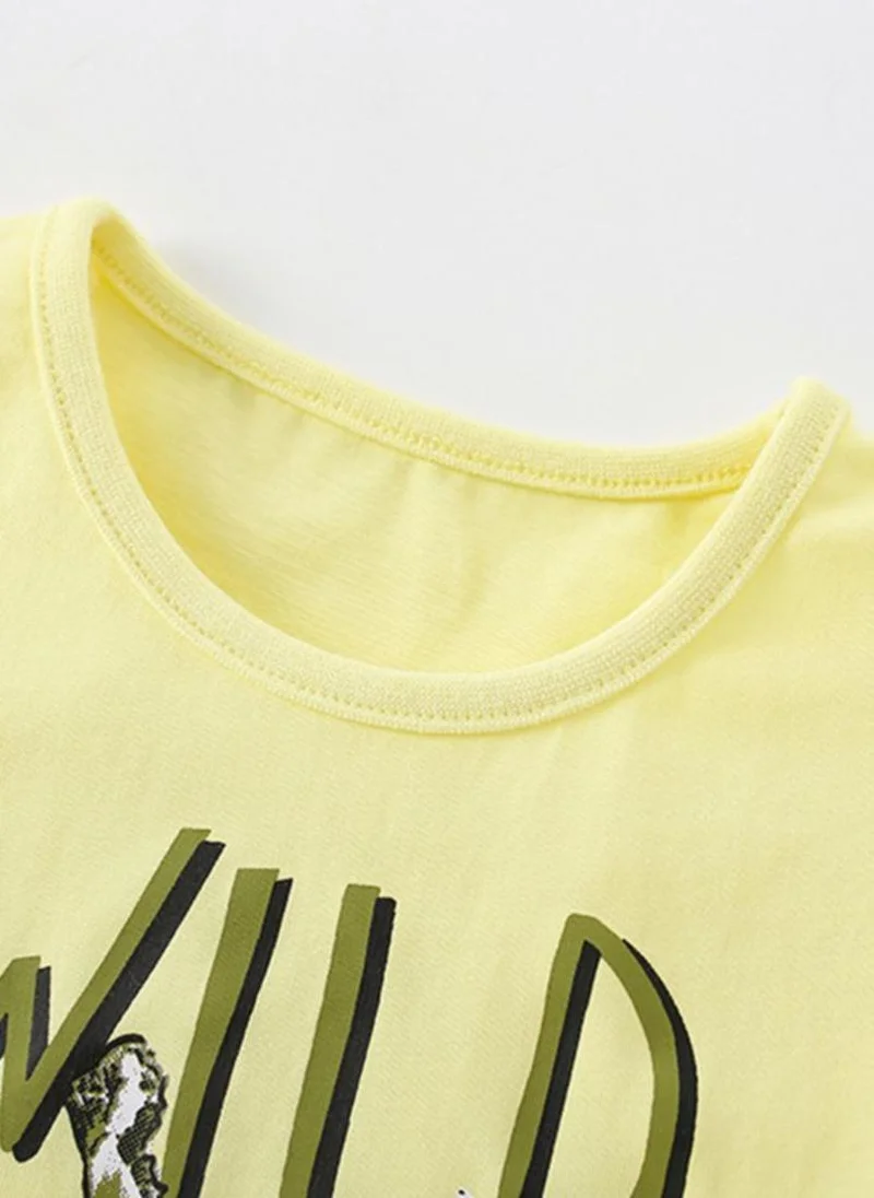 YUNIQEE Beige Graphic Printed Round Neck T-shirt