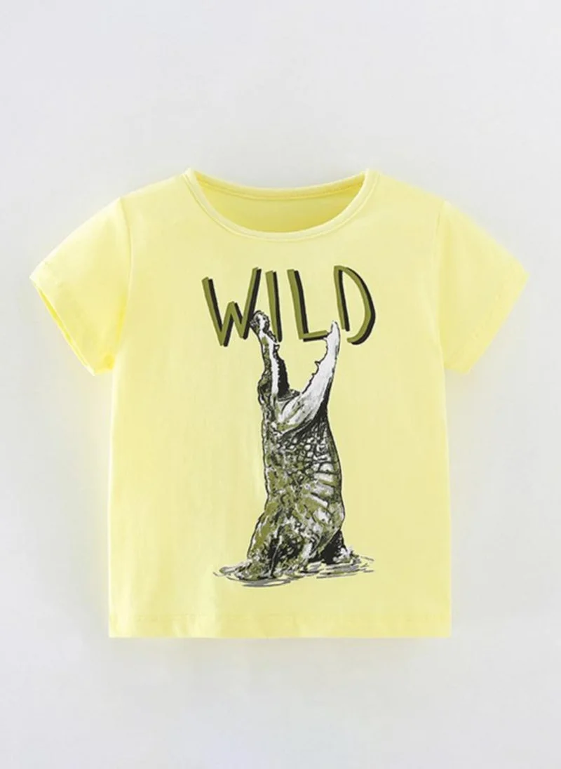 YUNIQEE Beige Graphic Printed Round Neck T-shirt