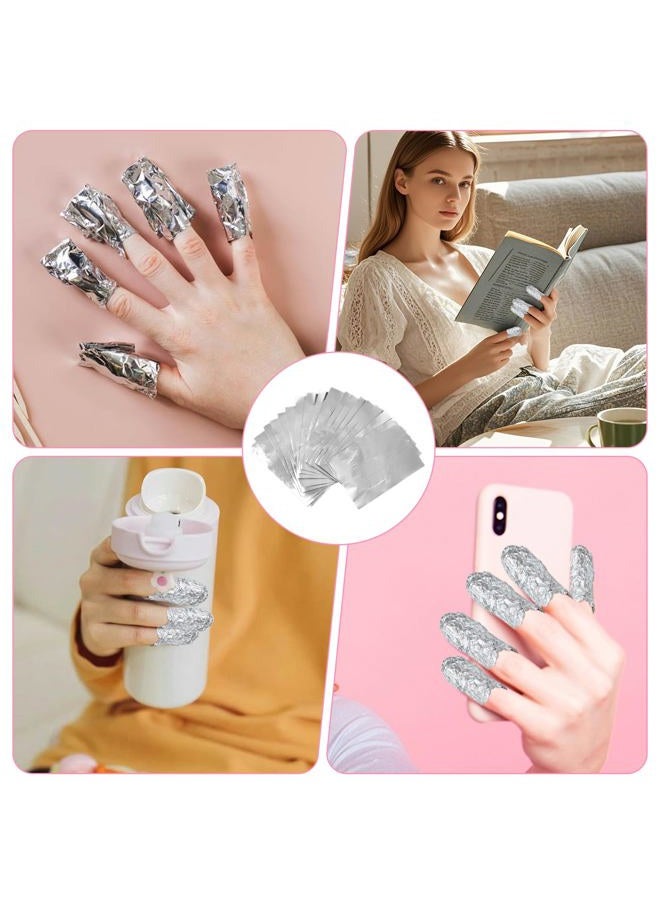 QIYUDA 100pcs Nail Foils Soak Off, Gel Nail Polish Remover Foil Wraps with Cuticle Scraper for Acrylic/uv/gel - Image 5