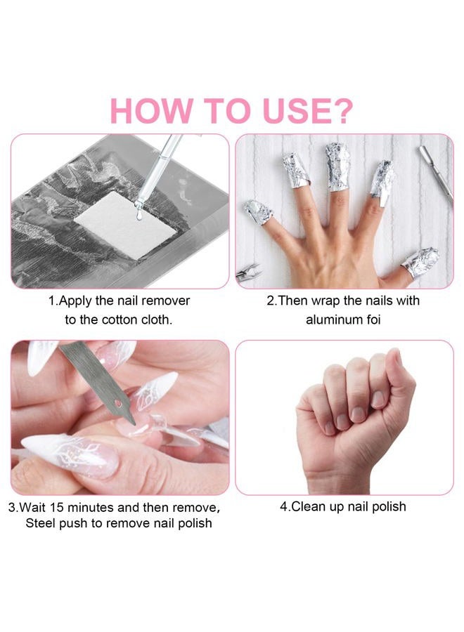 QIYUDA 100pcs Nail Foils Soak Off, Gel Nail Polish Remover Foil Wraps with Cuticle Scraper for Acrylic/uv/gel - Image 4
