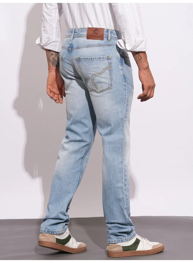 Being Human Mens Light Tone Straight Fit Denims