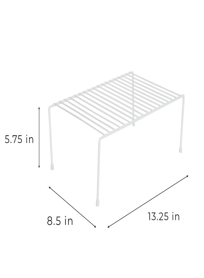 Smart Design Cabinet Storage Shelf Rack - Medium (8.5 x 13.25 Inch) - Steel Metal Wire - Cupboard, Plate, Dish, Counter & Pantry Organizer Organization - Kitchen [White] - Image 4
