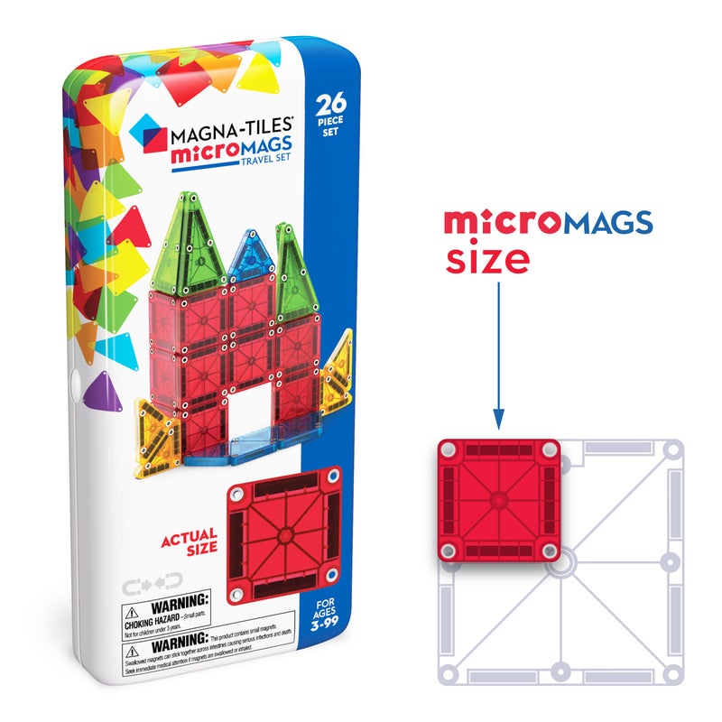 MAGNA-TILES مجموعة السفر مكونة من 26 قطعة من MicroMAGS - Image 1