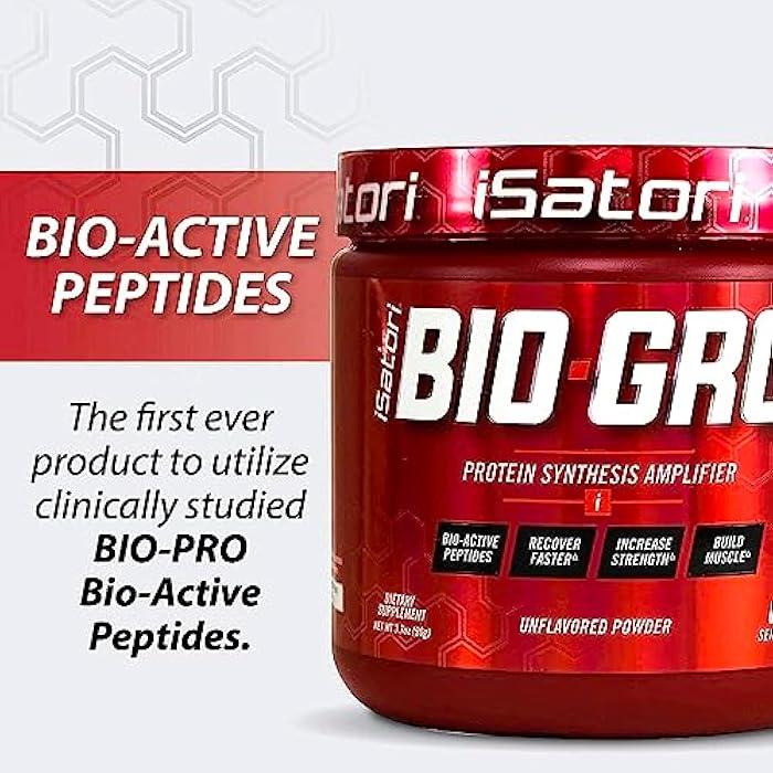 iSatori BIO-GRO Protein Synthesis Amplifier, for Muscle Recovery & Growth, Enhanced Stimulant Free Pre Workout & Colostrum Supplement with Bio-Active Peptides- Unflavored (60 Servings) - Image 3