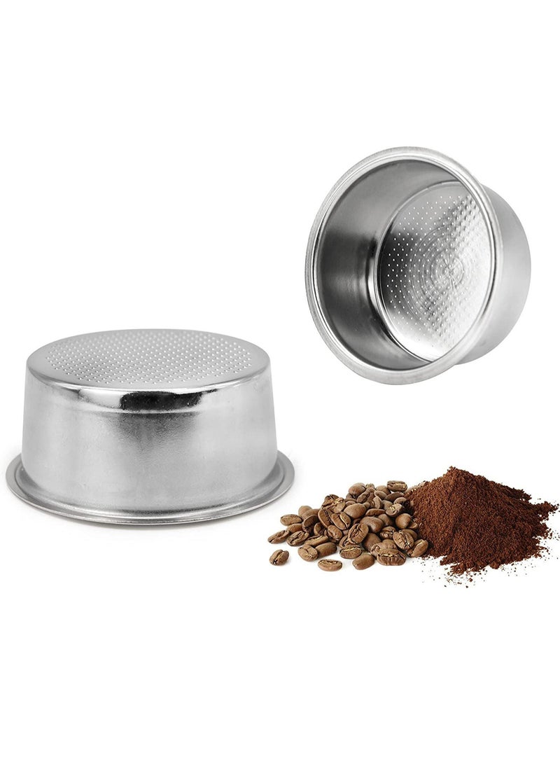 HOMESTAR Coffee Espresso Filter Basket 51mm Stainless Steel Double Cup Powder Bowl Reusable Replacement For Portafilter Breville Delonghi Machine non-pressurized Porous 51 - Image 3