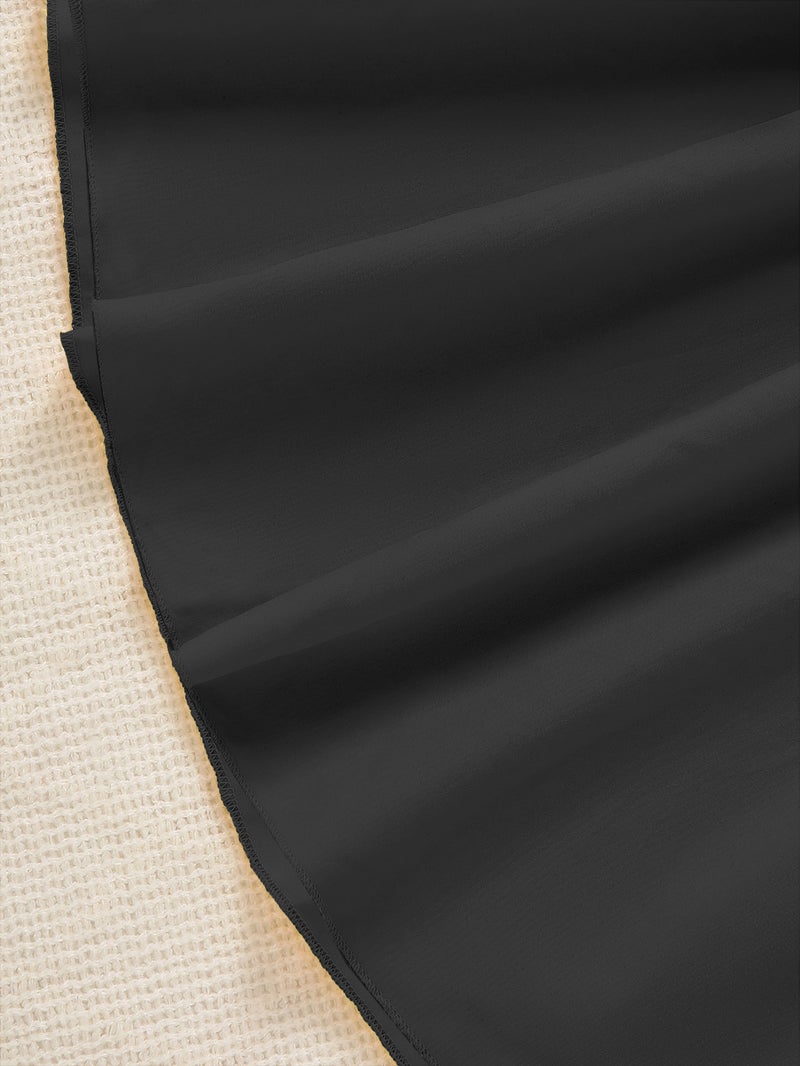 Girls' Small Skirt Tight Waist Puff Sleeve Dress 2025 Children'S Wear Slimming Hepburn Retro Small Black Skirt - Image 5