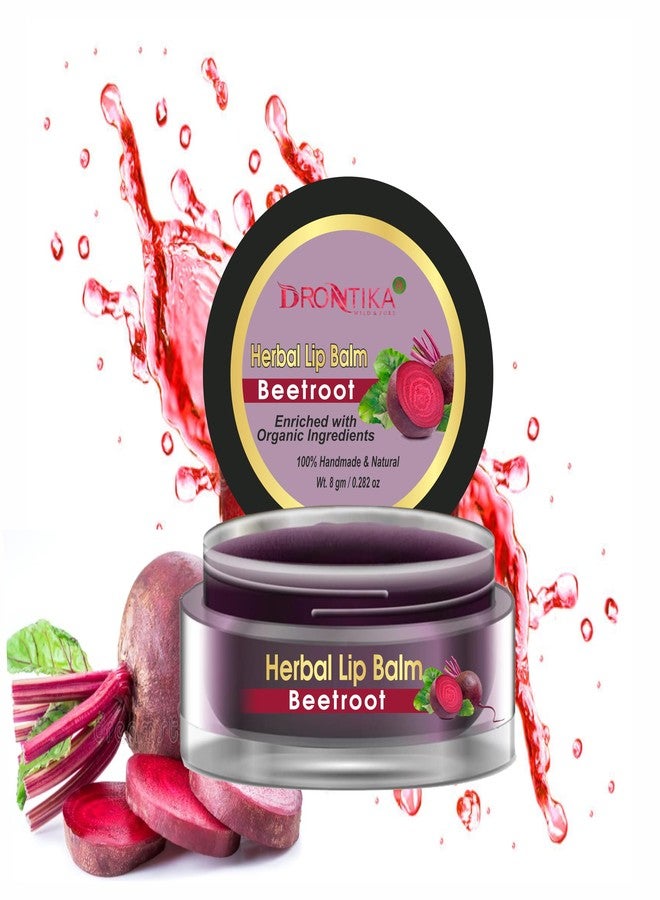 Drontika Herbal Beetroot Lip Balm for Dry & Chapped Lips | For Dark Lips For Men & Women With Shea Butter & Cocoa Butter For Dry Lips, Sulphate & Paraben Free -10 gm - Image 1