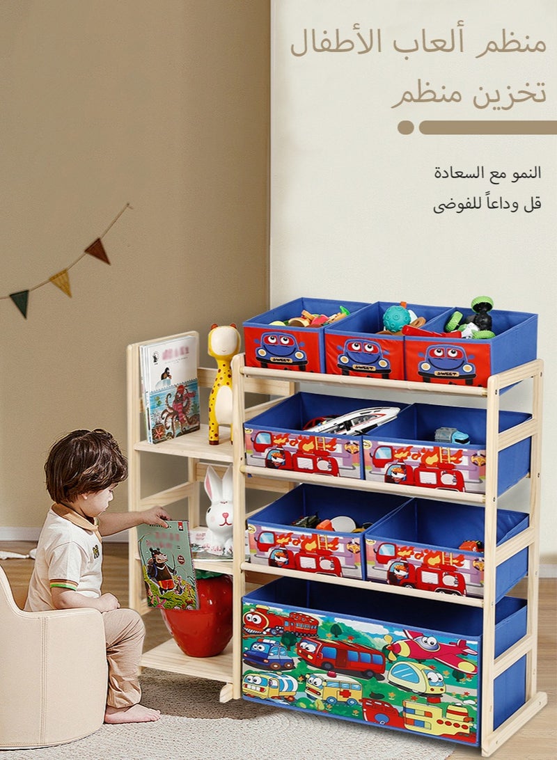 Leon Home Kids Toy Storage Box with 8 Boxes, Toy Box and Storage Rack for Living Room Bedroom - Image 3