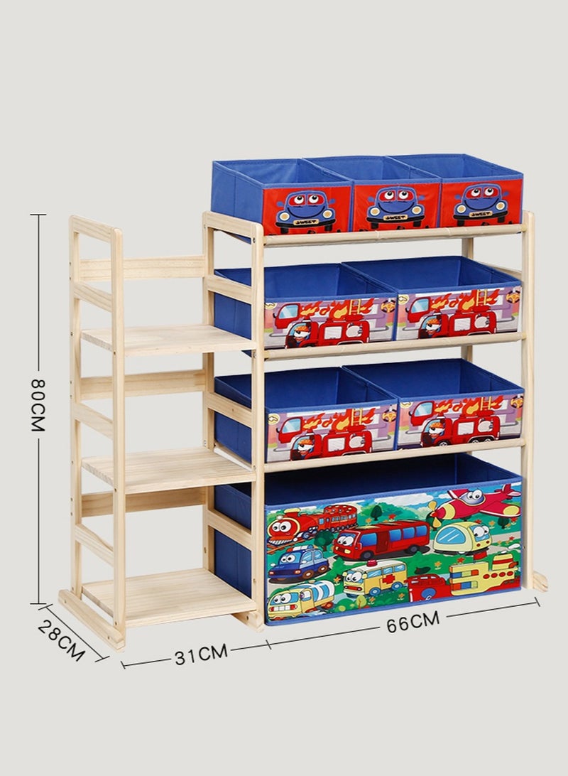 Leon Home Kids Toy Storage Box with 8 Boxes, Toy Box and Storage Rack for Living Room Bedroom - Image 2