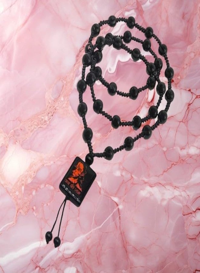Sullery Religious Jewelry Jai Shree Ram Hanuman Locket with Chain Black Crystal, Cotton Dori Necklace Pendant for Men and Boys - Image 3