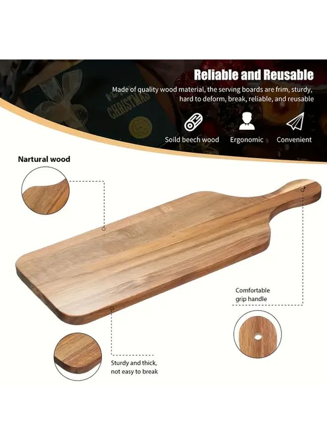 Small Rustic Acacia Wood Cutting Board With Handle For Cheese Pizza Bread - Image 5