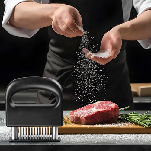 Trifecta Meat Tenderizer with 48 Stainless Steel Ultra Sharp Needle Blades, Kitchen Cooking Tool Best for Tenderizing, BBQ, Marinade - Image 4