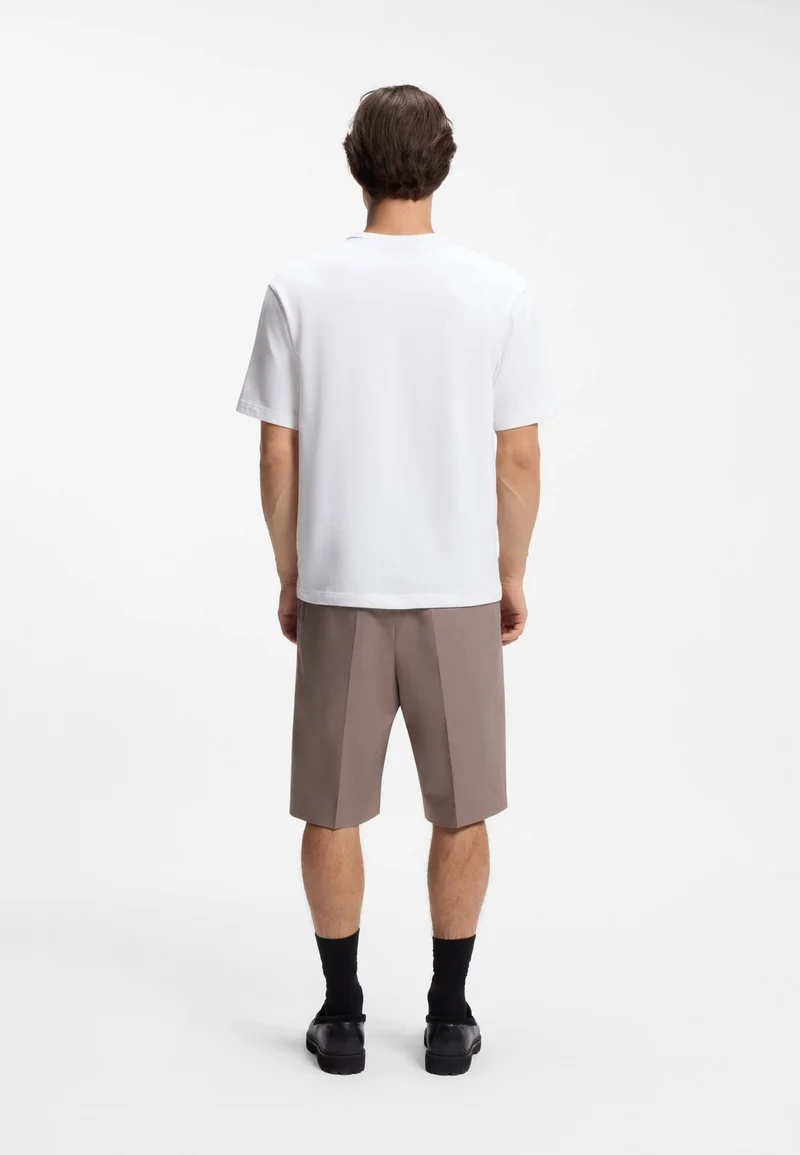 HUGO Cotton-jersey T-shirt with embroidered badge