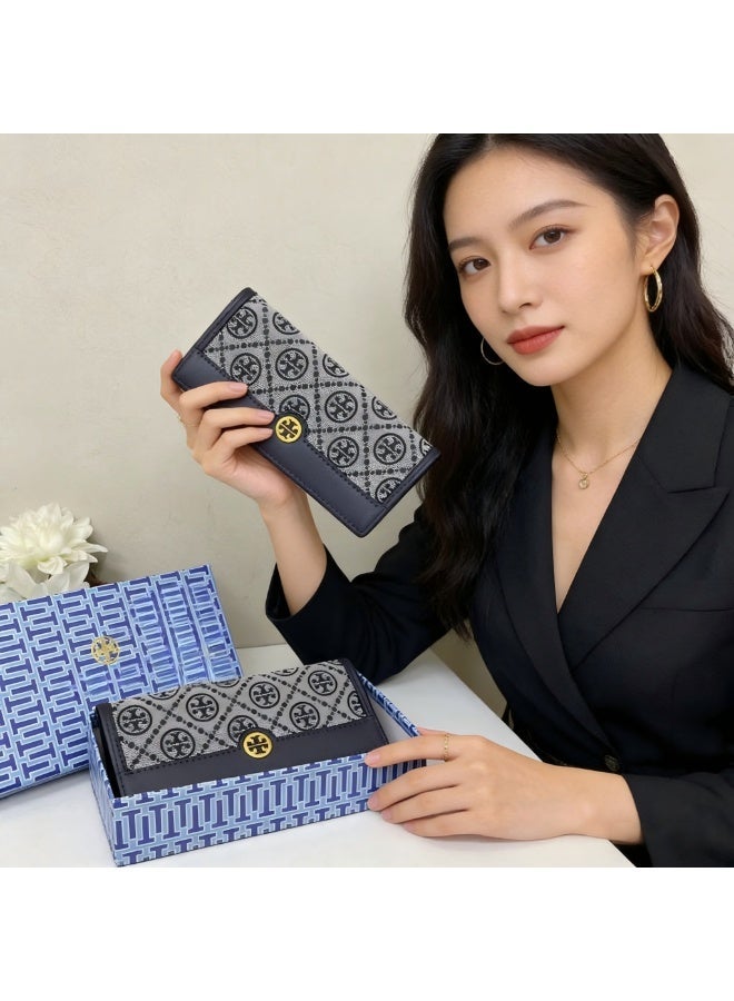 Tory Burch Exquisite high-end wallet, ultra-thin, anti-magnetic, multiple card slots, business card holder, convenient for ID storage, suitable for both men and women - Image 2