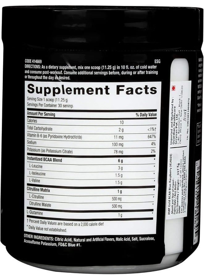 GNC GNC PRO PERFORMANCE AMP GOLD SERIES BCAA ADVANCED-BLUE RASPBERRY - Image 3
